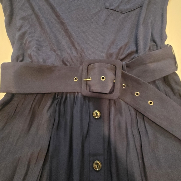 Ramy Brook Sylvie Dress In Blue Casual Crew Neck Short Sleeves Size L - Picture 4 of 11